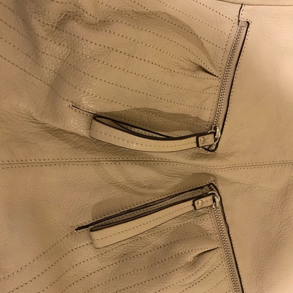 B. Makowsky Cream Leather Satchel - Picture 2 of 5